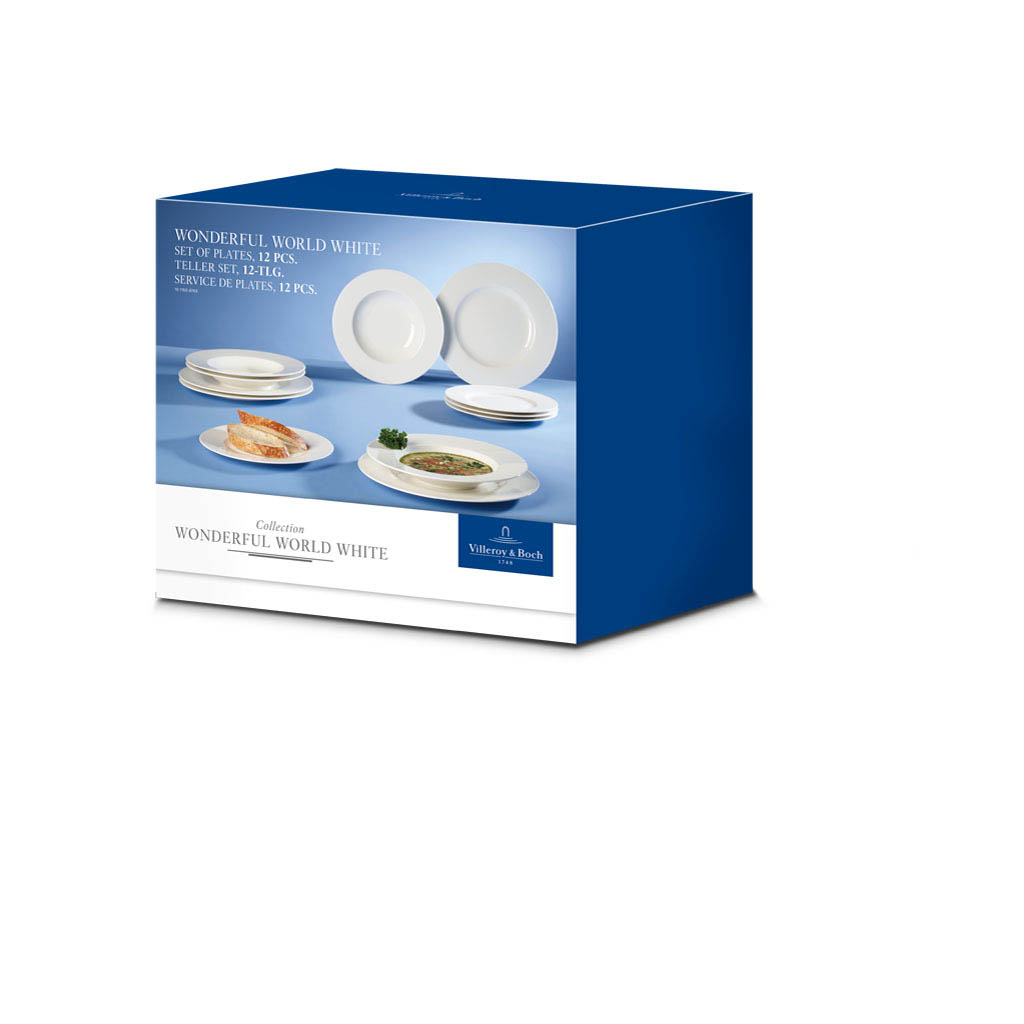 Wonderful World White Набор тарелок на 4 персоны, 12 предметов (1011558763) Villeroy & Boch - spb.v-b.ru