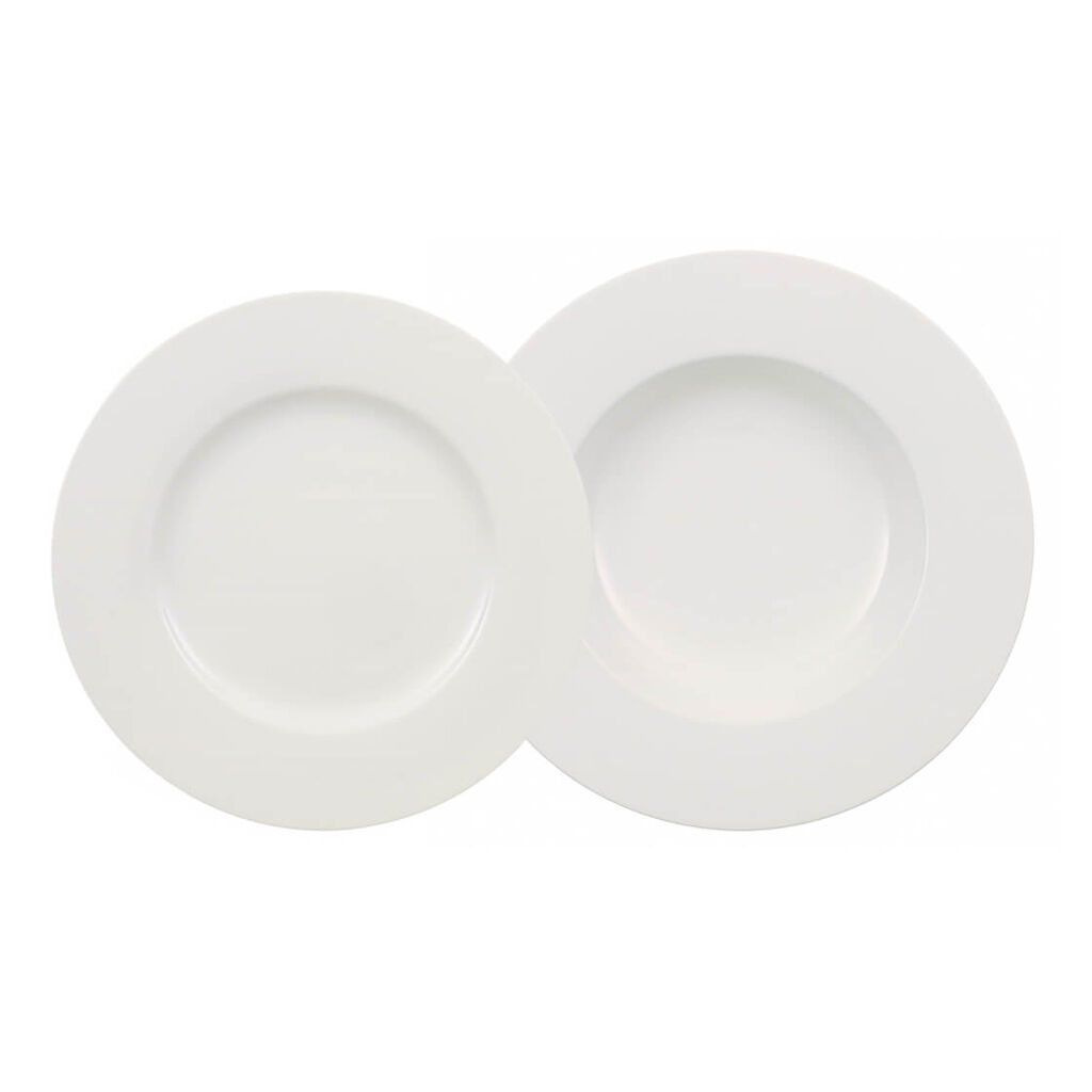Набор тарелок на 6 персон из 12 предметов на 2 персоны Wonderful World White  (1011557609N) Villeroy & Boch - spb.v-b.ru